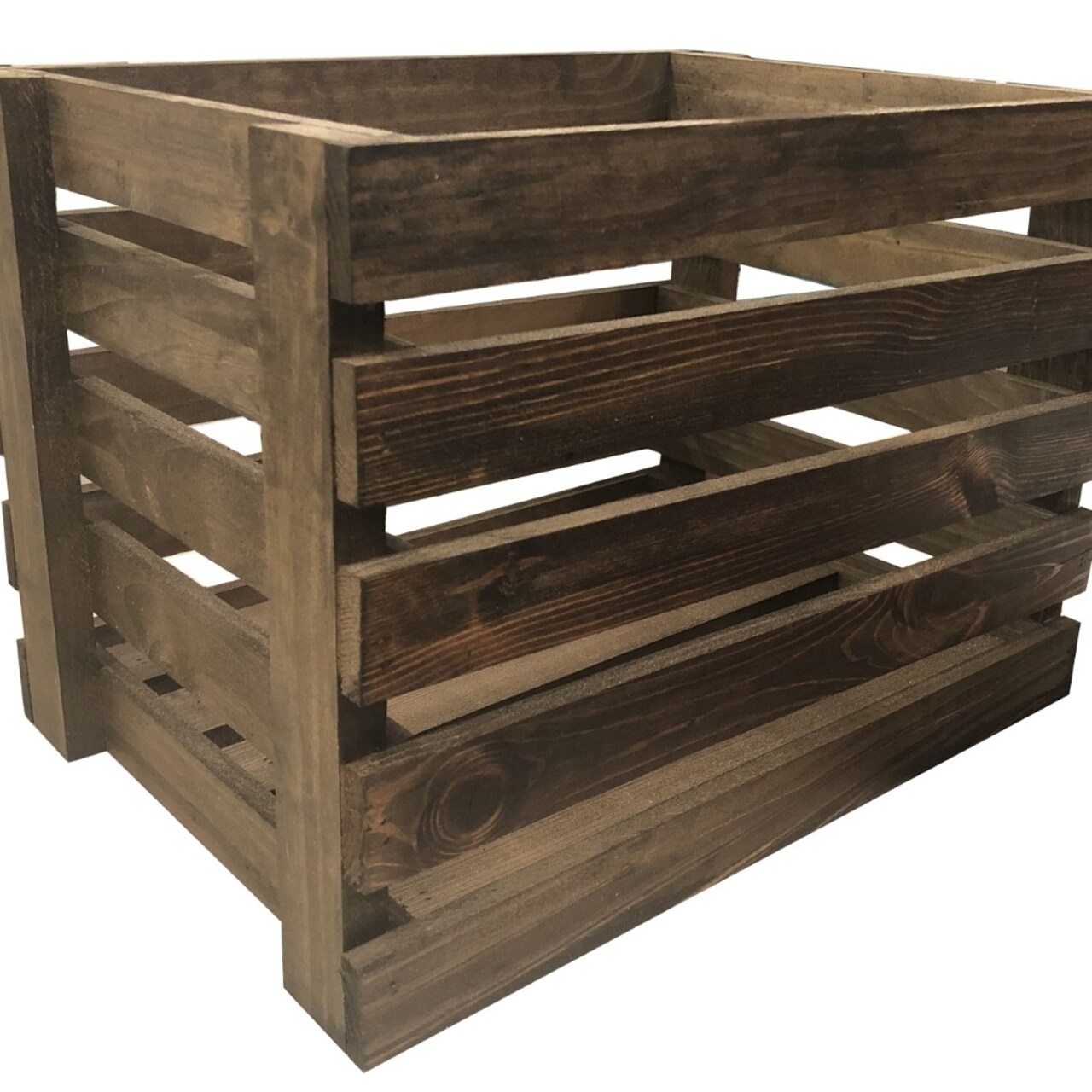 Mowoodwork   Large wood crate stained dark walnut